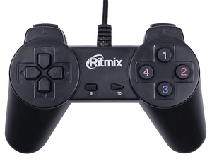 Геймпад проводной ( для ПК ) Ritmix GP-001 , 14 кнопок , чёрный