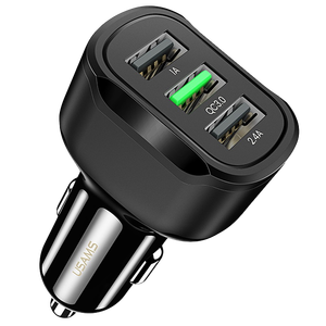 Автомобильное зарядное USB устройство ( 3 USB выхода ) Usams US-CC100 C17, 5-12В, 1-3A, QC3.0,чёрное