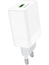 Сетевое зарядное USB устройство ( 1 USB выход ) Borofone BA47A , 5 - 12 В , 1.5 - 3 A , QC3.0, белое