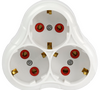 Разветвитель сетевой ( 3 гнезда ) SmartBuy SBE-16-A01-3z , с заземлением , 16 А , 250 B , белый