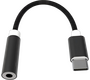 Кабель Ritmix RCC-032 джек USB Type-C - гнездо 3.5 , 10 см , чёрно-белый , для наушников