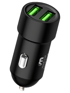 Автомобильное зарядное USB устройство ( 2 USB выхода ) Peston K5 , 3.4 A , чёрное