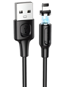 Кабель Borofone BX41 Amiable джек USB - джек Lightning , 2.4 А , 1 метр, магнитный Lightning, чёрный