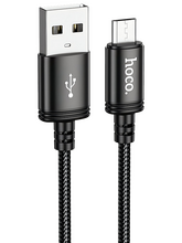 Кабель Hoco X89 Wind джек USB - джек micro USB , 2.4 А , 1 метр , оплётка , чёрный