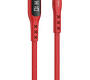 Кабель Hoco S6 Sentinel джек USB - джек Lightning , 2.4 А , 1.2 метра , дисплей , красный