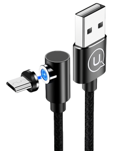 Кабель Usams US-SJ446 U54 джек USB - джек micro USB , 2 А , 1 метр , магнитный micro USB , чёрный