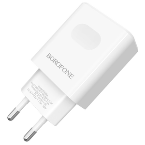 Сетевое зарядное USB устройство ( 1 USB выход ) Borofone BA32A , 3.6 - 12 В, 1.5 - 3 A, QC3.0, белое
