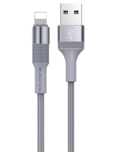 Кабель Borofone BX21 Outstanding джек USB - джек Lightning , 2.4 А , 1 метр , серый
