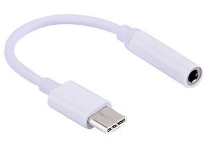 Кабель Peston джек USB Type-C - гнездо 3.5 , 10 см , белый , для наушников