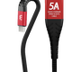 Кабель Peston X8 джек USB - джек USB Type-C , 5 А , 1 метр , чёрно-красный