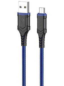 Кабель Borofone BX67 джек USB - джек micro USB , 2.4 А , 1 метр , нейлон , синий