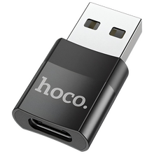 Переходник Hoco UA17 гнездо USB Type-C - джек USB , чёрный 
