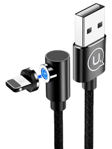 Кабель Usams US-SJ444 U54 джек USB - джек Lightning , 2 А , 1 метр , магнитный Lightning , чёрный