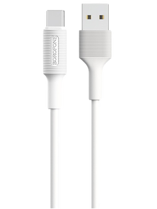 Кабель Borofone BX1 EzSync джек USB - джек USB Type-C , 2 А , 1 метр , белый