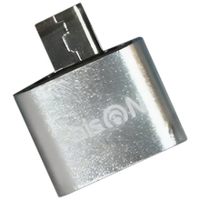 Переходник Faison P-12 Pass OTG гнездо USB - джек micro USB , серебристый