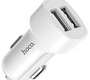 Автомобильное зарядное USB устройство ( 2 USB выхода ) Hoco Z2A , 2.4 A , белое