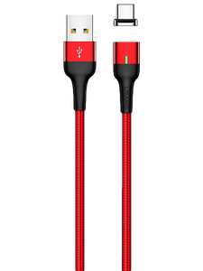 Кабель Usams US-SJ327 U28 джек USB - джек USB Type-C , 3 А , 1 метр , магнитный Type-C , красный 