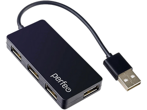 USB HUB Perfeo PF_C3217 , 4 порта , чёрный