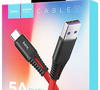 Кабель Hoco X22 джек USB - джек USB Type-C , 5 А , 1 метр , красно-чёрный