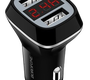 Автомобильное зарядное USB устройство ( 2 USB выхода ) Borofone BZ3 , 2.4 A , дисплей , чёрное 