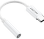Кабель Denmen DU01 джек USB Type-C - гнездо 3.5 , 10 см , белый , для наушников