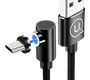 Кабель Usams US-SJ446 U54 джек USB - джек micro USB , 2 А , 1 метр , магнитный micro USB , чёрный