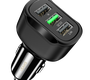 Автомобильное зарядное USB устройство ( 3 USB выхода ) Usams US-CC100 C17, 5-12В, 1-3A, QC3.0,чёрное