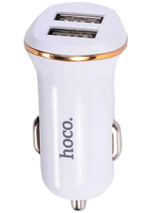 Автомобильное зарядное USB устройство ( 2 USB выхода ) Hoco Z1 , 2.1 A , белое