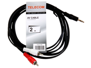Кабель Telecom TAV7183-2M джек 3.5 - 2 джека RCA , 2 метра