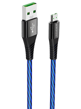 Кабель Borofone BU13 Craft джек USB - джек micro USB , 4 А , 1.2 метра , чёрно-синий