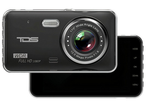 Автомобильный видеорегистратор TDS TS-CAR24 , 2 камеры, 1920x1080 , 1280x720 , mov, MicroSD до 32 Гб