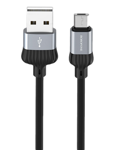 Кабель Borofone BX28 Dignity джек USB - джек micro USB , 3 А , 1 метр , чёрно-серый