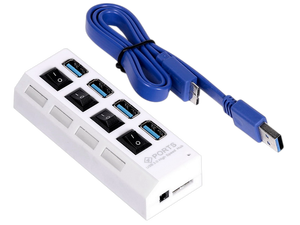 USB 3.0 HUB SmartBuy SBHA-7304-W , 4 порта , белый