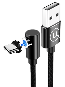 Кабель Usams US-SJ445 U54 джек USB - джек USB Type-C , 2 А , 1 метр , магнитный Type-C , чёрный 