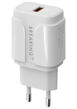 Сетевое зарядное USB устройство ( 1 USB выход ) Breaking WC03 , 5 - 12 В , 1.5 - 3 A , QC3.0, белое
