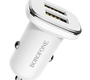 Автомобильное зарядное USB устройство ( 2 USB выхода ) Borofone BZ12 Lasting Power , 2.4 A , белое