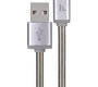 Кабель Hoco U5 Full Metal джек USB - джек Lightning , 2.4 А , 1.2 метра , металл , серый 