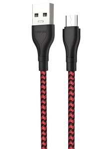 Кабель Borofone BX39 Beneficial джек USB - джек micro USB , 2.4 А , 1 метр , чёрно-красный